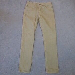 Save Khaki United Pants Womens 28 Tan Denim Chino Jeans Straight Leg Mid Rise